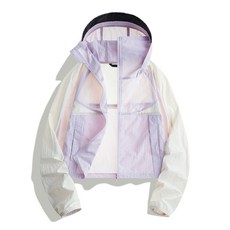 釣友俱樂部 騎車戶外防紫外線皮膚衣外套 夏季輕薄透氣連帽防曬服, 落煙粉/米杏色,XL【125-145】, 1個