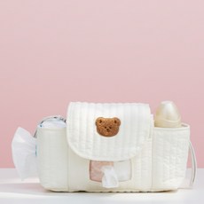 유포릭 정리정돈 끝판왕 귀여운 기저귀가방 크로스백 물티슈파우치, 사이드수납미니베어