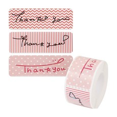 디어플레이스 포장 꾸미기 롤스티커 12종, 1개, 08 레드 땡큐 라벨 120매