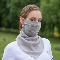 真絲防曬面罩透氣護全臉罩防紫外線口罩桑蠶絲女面紗開車遮臉薄款