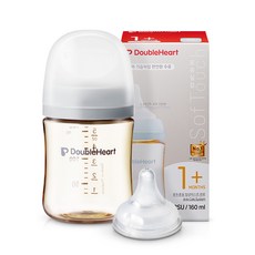 더블하트 모유실감 3세대 PPSU 모먼트 젖병, 1개, 160ml, 세벽그레이(S 젖꼭지)