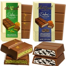 Target Trading 초콜릿 두바이 피스타치오 바 3.5온스 바삭한 쿠나파와 크리미한 필링 풍부한 고급 독특한 달콤한 선물 아이디어 3.5 온스, 피스타치오 + 로투스, 더블, 95g, 1