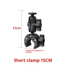 GoPro DJI Insta360 핸들 바 셀카 스틱 고정 브래킷 액세서리에 적합한 파노라마 스포츠 카메라 오토바이, 01 Short power clip