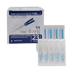 정림의료기산업 멸균 일회용 주사바늘 23G 25mm 100개입 의료용 니들, 1박스