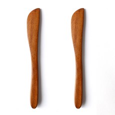 리숲 옻칠 우드 버터나이프 소 버터스푼 잼나이프 잼칼 잼스푼, 2개