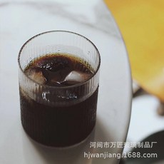 日式豎紋直筒玻璃杯 250ml 咖啡分享杯 啤酒杯 果汁杯, 斜度水杯 577,201-300ml, 1個