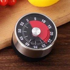 機械定時器 廚房烘焙計時器 兒童學習管理時間, 1個, 騎士黑色底