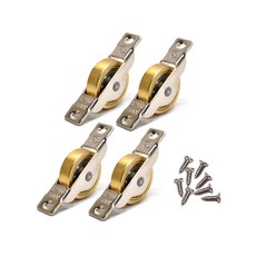 로드하드웨어 목문용 황동 신주 호차 창문/중문/미닫이문 로라, 평, 4개