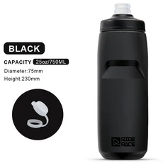 620/750ML 자전거 물병 PP5 무취 경량 야외 스포츠 스퀴즈 머그 대용량 휴대용 사이클링 장비, 750ML Black