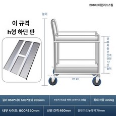 미소샵 스텐서빙카 운반카트 업소용카트 써빙카, 1개, 201 스테인리스강 950 x 500x900, 기본 젖꼭지 단계