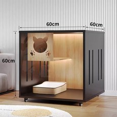 고양이 호텔장 케 개집 HA 방묘장 이동식 철장 필수 분리장 사육장 로그, 1 블랙 가로 600 세로 600 높이 600mm 도어, 방문설치 기사님 방문설치, 1개