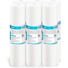 멤브레인 솔루션 5 마이크론 10인치 x 2.5인치 정수 필터 교체 카트리지 GE FXUSC AP110 WHKF-GD05-6 팩과 호환되는 모든, 5 Micron, 6 Count (Pack of