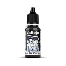 Vallejo 블랙 모델 컬러 페인트 17ml Vallejo Black Model Color Paint 17ml, 매트 블랙