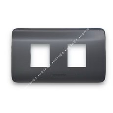國際牌Panasonic RISNA系列 1連2孔插座蓋板 - 灰色銀邊 (附發票), 1個, WTRF6802 HS(灰色+銀邊)