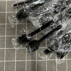 獨立包裝黑色小叉匙甜點匙，一次性叉匙，外帶甜點餐具, 1套, 100個裝