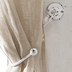 Loberon 로베론 앤틱 로맨틱룩 빈티지 커튼홀더 화이트 2종세트, 1개