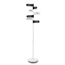 美式路牌造型衣帽架 黑白 全長170cm 底盤29cm 管徑3.2cm