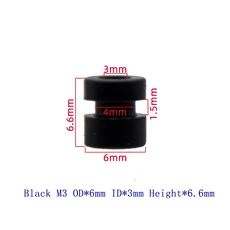 40개 M2/M3 RC 고무 충격 흡수 볼 FPV 레이싱 드론 F4 F7 비행 제어 쿼드콥터 방진 실리콘, 17 40PCS M3 6.6mm Black