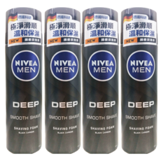 NIVEA 妮維雅男士深極炭保濕刮鬍泡, 4個, 200ml