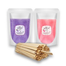 천연솜사탕설탕 연한색 200명세트 솜사탕 설탕 2Kg + 전용스틱 200개 (자일리톨함유), 연한 딸기맛, 연한 포도맛