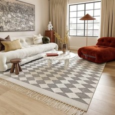 Rugs USA Fractal Diamond 울 부분 러그 5.1x20.3cm(2x8