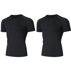 SUB22 남성용 반팔 축구 야구 등산 언더레이어 상의 2장 세트