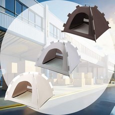 강아지 고양이텐트 소형 반려묘용품 고양이휴식공간 고양이쉼터 펫용품 고양이하우스 고양이방석집, 베이지