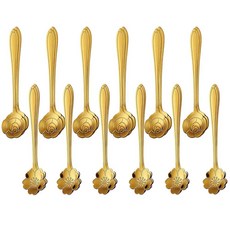 골드 커피 에스프레소 스푼 2 12.7cm(5인치) 스테인리스 스틸 소형 스푼 디저트 차 데미타스 젓기 수프 주방 카페 또는 바용, 골드 커피 에스프레소 스푼 2, 12.7cm(5인치)