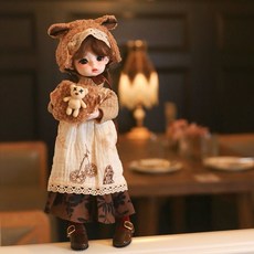 手工改妝BJD關節人偶 6分30公分仿真女孩兒童公主娃娃套裝, 1個, 塗塗,高品質-小奶體 【手繪妝容】