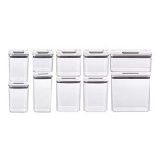 透明密封儲物罐套裝，多尺寸廚房收納保鮮罐，食品級材質，防潮保鮮, 1套