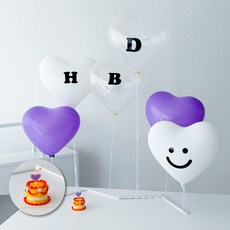 하피블리 지그재그 스탠드 HBD 레터링 하트 풍선 생일 파티 용품 세트, 1개, 풍선스탠드(퍼플)