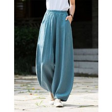 여성 어른 승려복 개량 중년 엄마 퓨전 빅사이즈 통큰 절바지 전통의상 바지