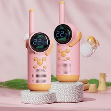 비디오 키즈 워키토키 어린이를 통화 선물용 원클릭, 1개, D22우주인 핑크 세트 13km 컬러 스크린 충전식, 기본 색상
