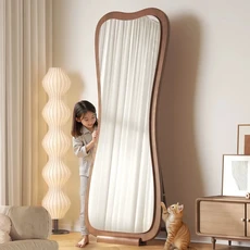 전신거울 스탠드거울 현관 거울 초대형 스탠드 지지대, 헤이즐넛