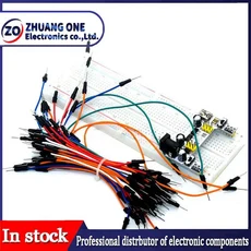3.3V/5V MB102 브레드보드 전원 모듈 + 65 점퍼 와이어 830 포인트 Arduino 키트용 프로토타입 빵, 25 MB102 White KIT, 1개