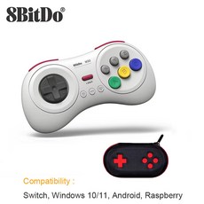 스위치 윈도우 안드 M30 블루투스 컨트롤러 SEGA의 클래식 게임을 위한 6버튼 레이아웃, 1PCS, White with Bag