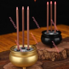 致福平安電子香風水插電香爐，蠟燭財神香供燈供佛長明燈，充電式香爐，居家宗教祈福擺件, 1個, 電池款,2.5寸黑色