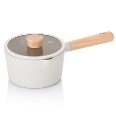 네오플램 IH 인덕션 편수냄비 이유식 16cm, 밀크팬 화이트, 1개