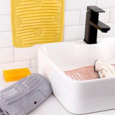 신라Pick 실리콘 흡착 빨래판 고무빨래판, 그레이