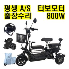 테크앤유 세발전기자전거 노인 여성 3인용 무상 업그레이드, 블랙, 경량스틸