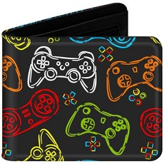 JONYEE 청소년 및 남성을 위한 지퍼 동전 포켓이 있는 십대 남아용 지갑 신용 카드 현금 홀더 신분증 창이 멋진 이중 접이식 가죽 아이들을 재미있는 선물 게임-1. 테