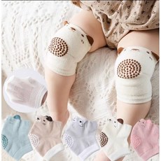 夏季寶寶透氣網眼爬行護膝 膝蓋保護套, 卡其色,均碼0～3歲, 1個