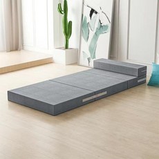 접이식 바닥 매트리스 휴대용 낮잠 매트 여행용 소파 메모리 스펀지 점심시간 및 수면, 4)Grey-0.8m