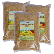 PetsOK 어린 병아리 메추리 사료 10주령 이하 미니메추리 닭사료 먹이 2단계, 3개, 1kg