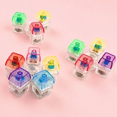 LED 투명 레인보우 스피너 키캡 키링 클리커 스피너 딸깍이 클리커 키보드, 1개, 4구