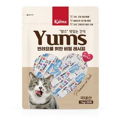 칼마 국내산 고양이 대용량 가성비 짜먹는 간식 얌스 연어 15g x 36개 / 108개
