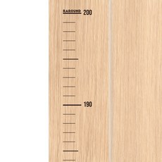 라라운드 자체제작 심플 키재기 스티커 200cm, 투명 블랙