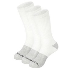Worksite 면 수분 조절 및 쿠션 처리된 크루 삭스 편안하고 부드러우며 통기성이 좋은 멀티팩 남성용 사이즈 6-12 화이트. 165789