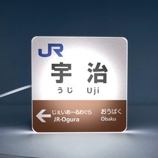 JR 日本車站站牌 LED燈箱 USB供電 10公分 東京 京都 大阪 宇治 多款可選, 1個, 宇治站