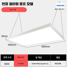 눈부심 방지 스포츠 경기장 무플리커 조명 배드민턴 농구 배구 겸용 조명, 1개, 2_300x600-50w단면LED스트랩